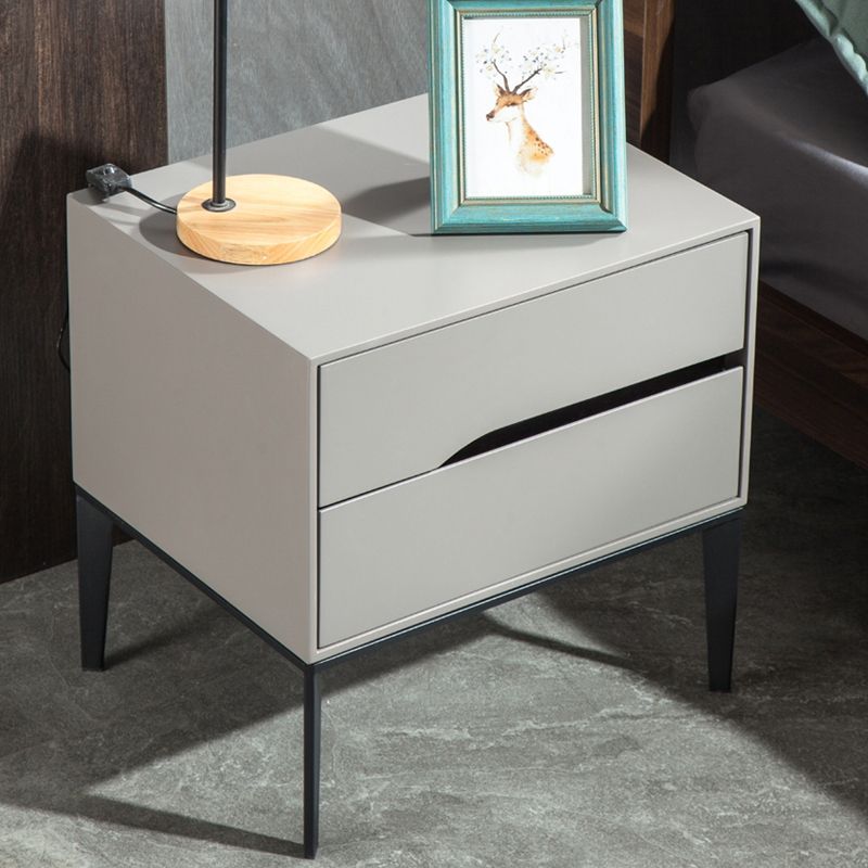 Modern Accent Table Nightstand Antique Finish Drawer Storage Bed Nightstand