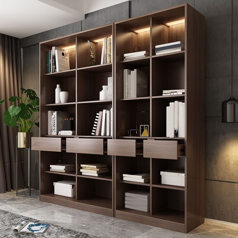 Contemporary Faux Wood Display Cabinet Sliding Doors Storage Cabinet for Living Room