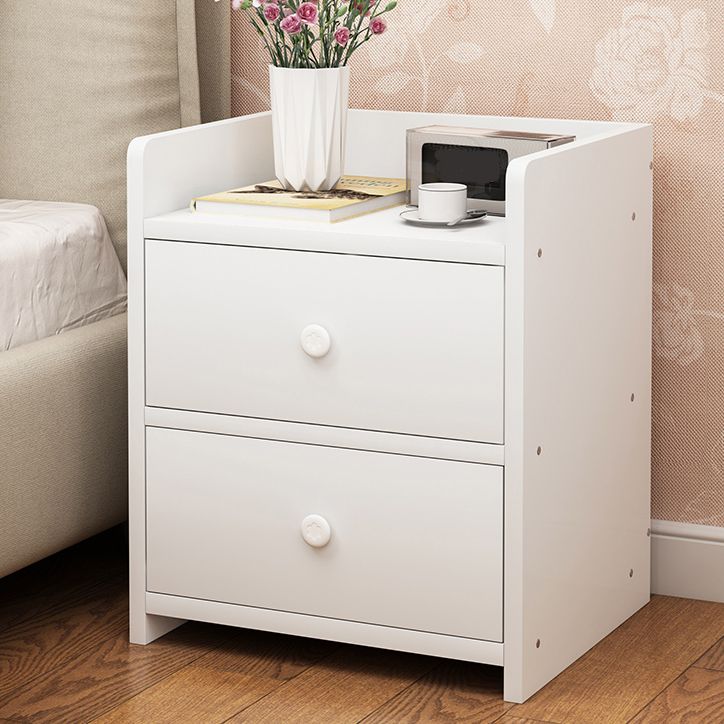 Modern Wood Nightstand 40" Tall Bedside Cabinet with Drawer and Legs