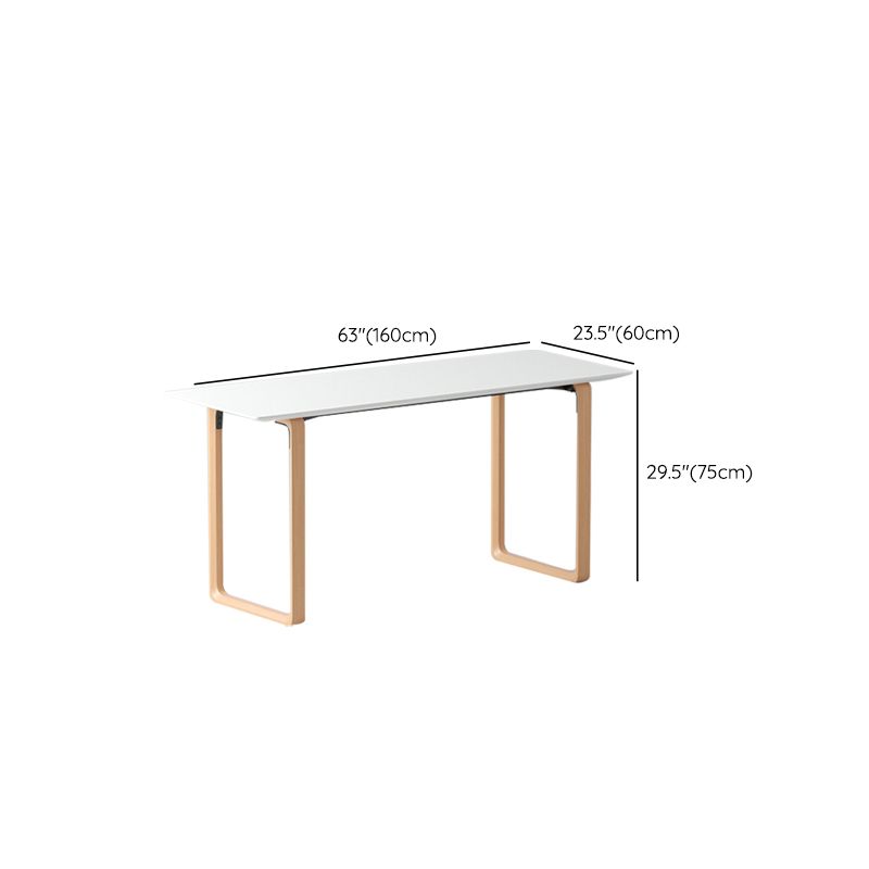 Contemporary Style Wood Office Desk Rectangular Shape Task Desk in White and Natural