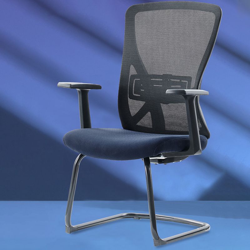 Modern Office Chair No Wheels Fixed Arms No Distressing Upholstered Desk Chair