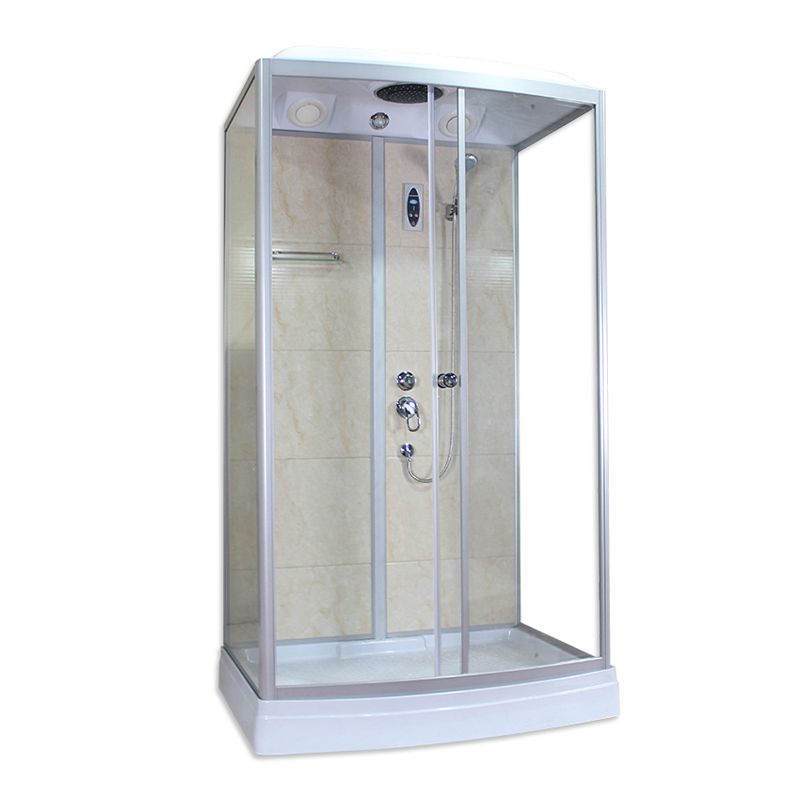 Corner Framed Shower Stall Single Sliding Tempered Glass Shower Stall