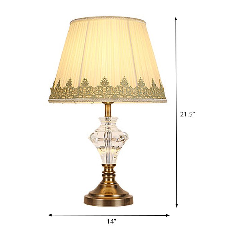 Lampada da comodino curvo contemporaneo cristallo tagliato a mano 1 lampadina leggera in beige