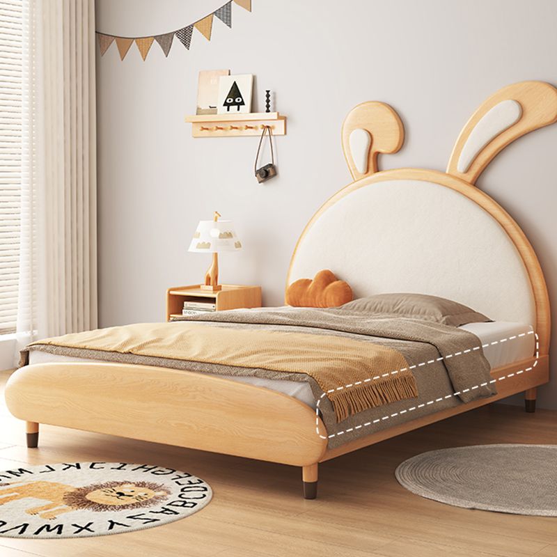 Scandinavian Solid Wood Standard Bed Upholstered Animals Bed Go-Kart in Natural