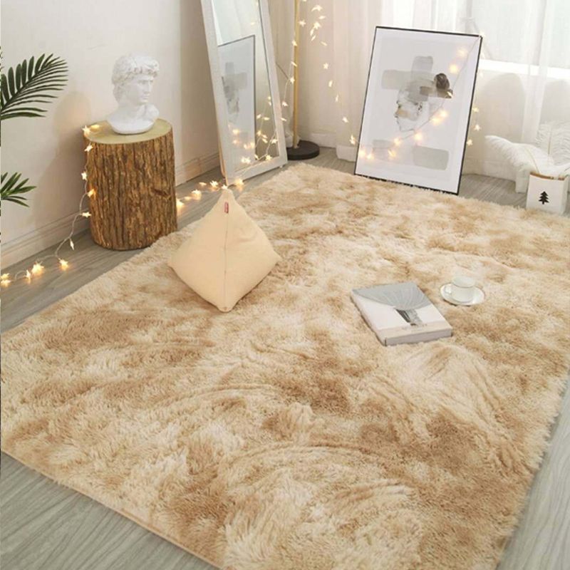 Multi Color Girls Room Rug Modern Tie Dye Rug Polyester Anti-Slip Machine Washable Stain Resistant Rug