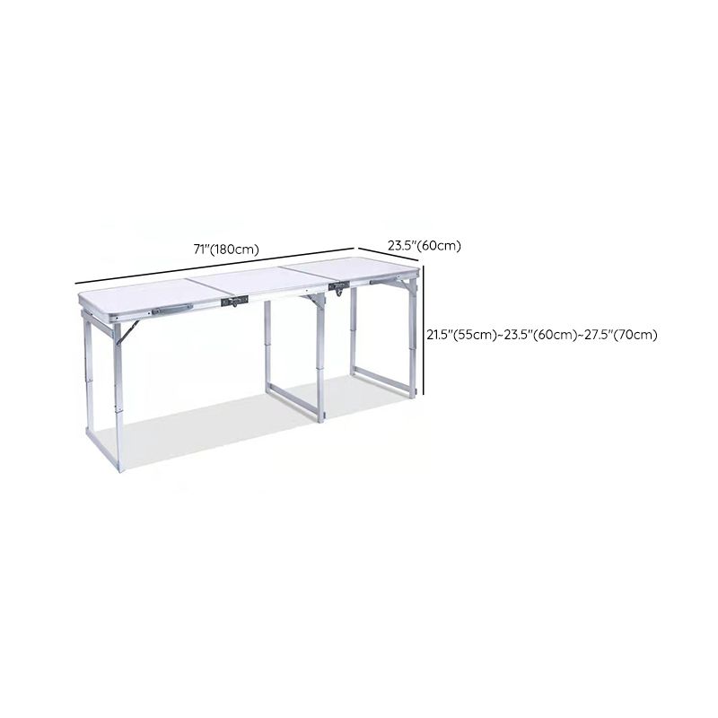 Modern Plastic Top Dining Table Folding Outdoor Table with Metal Base