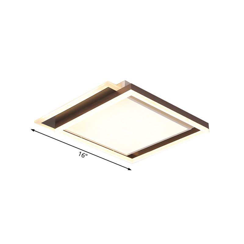 16 "/19.5" /35.5 " W Schlafzimmer Flush Licht Moderne Acryl Braun LED Deckenbeleuchtung in Warm/Weißes Licht