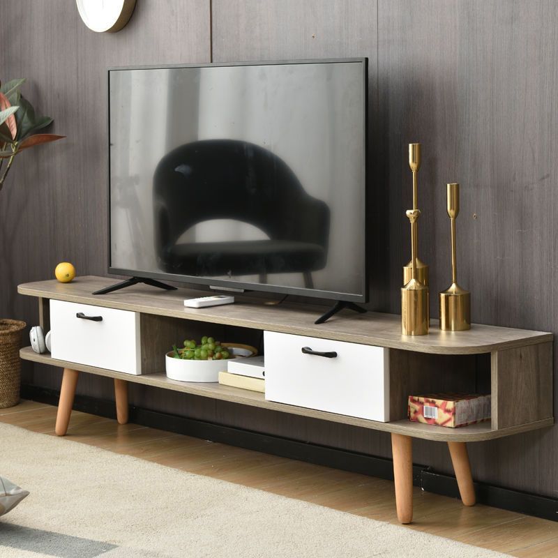 Wooden TV Stand Console Scandinavian Media Console TV Stand for Living Room