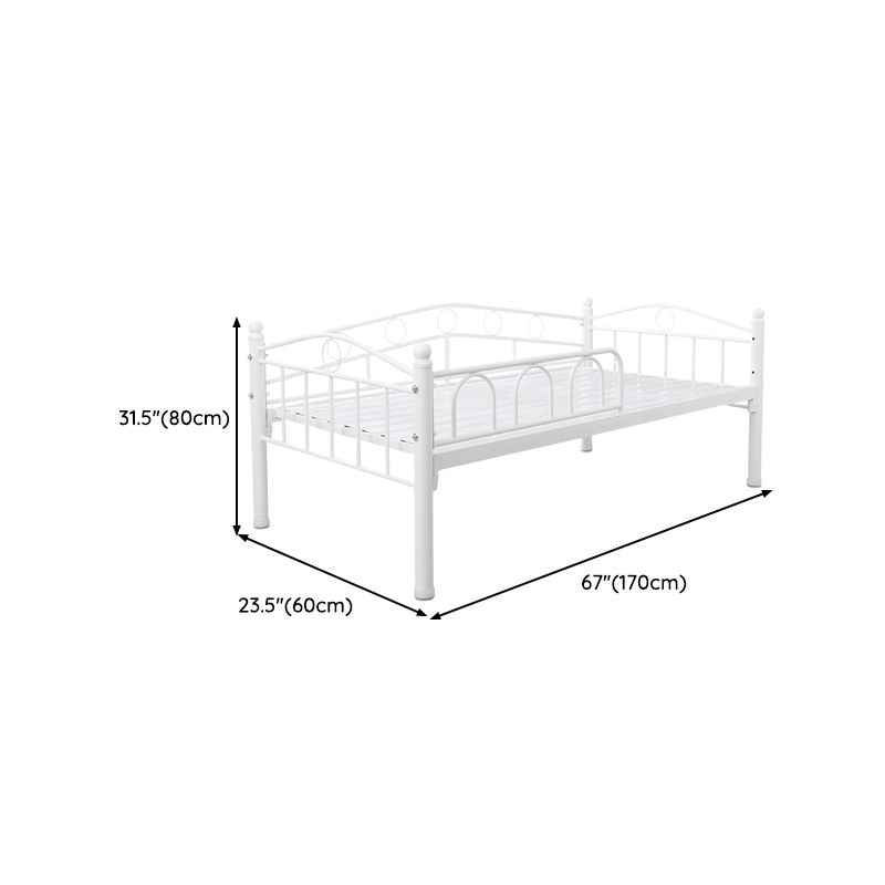 Industrial Nursery Bed with Guardrail Metal Nursery Crib in White