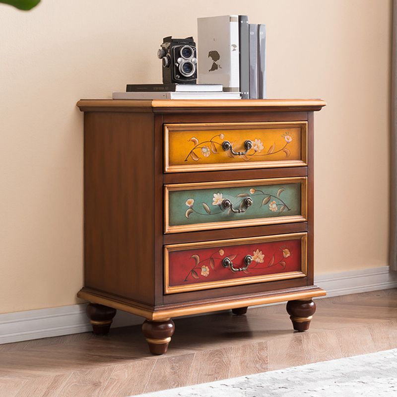 Traditional Vertical Chest Wooden Storage Chest with Drawers for Bedroom