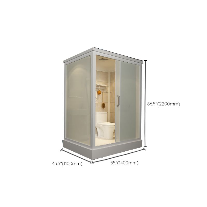 Contemporary Framed Shower Stall Frosted Shower Stall with Ceiling