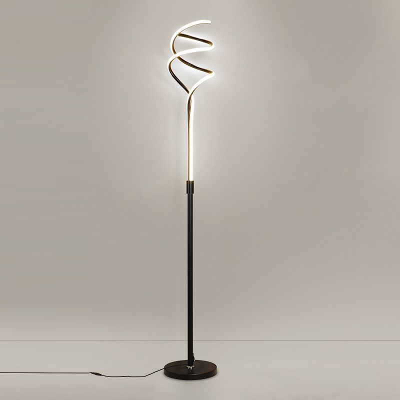 Éclairage de sol en forme de bande de style moderne métal 2 lampadaire léger pour chambre à coucher