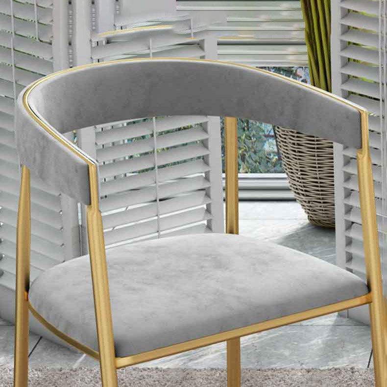 Nordic Design Open Back Side Chair Luxury Dining Fabric Side Chair