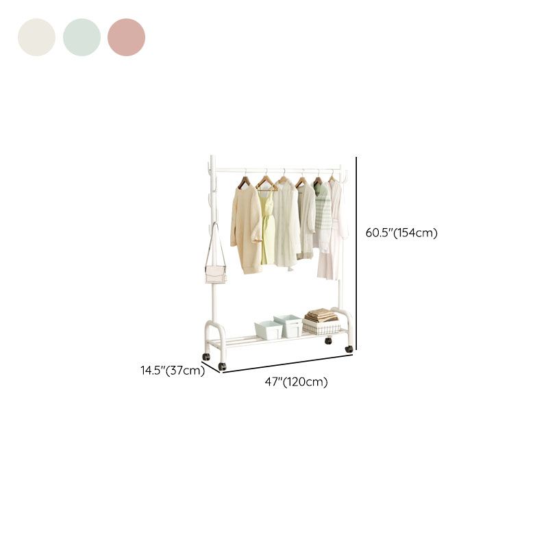 Contemporary Coat Rack Free Standing Metal Coat Hanger with Storage Shelving