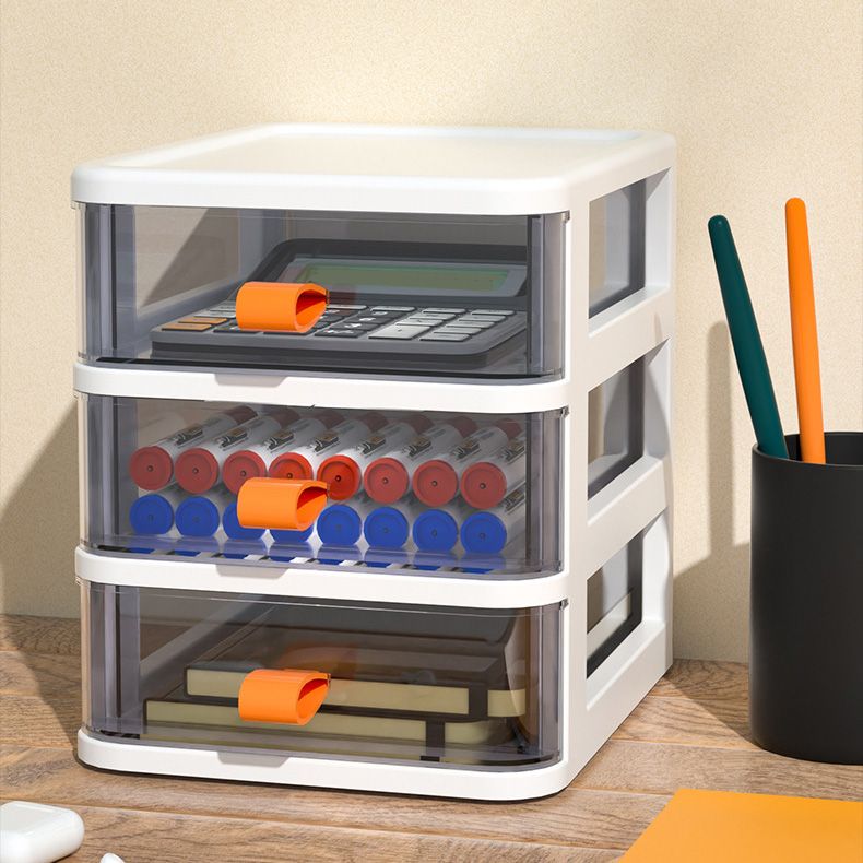 Transparent Filing Cabinet Plastic Vertical Home and Office File Cabinet with Drawers