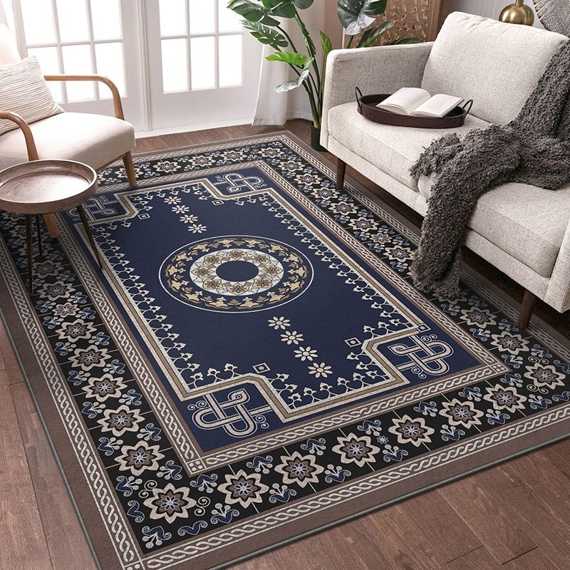 Rapis d'intérieur traditionnel Funky Medallion Print Tapis Polyester Tache résistant aux taches pour la décoration intérieure