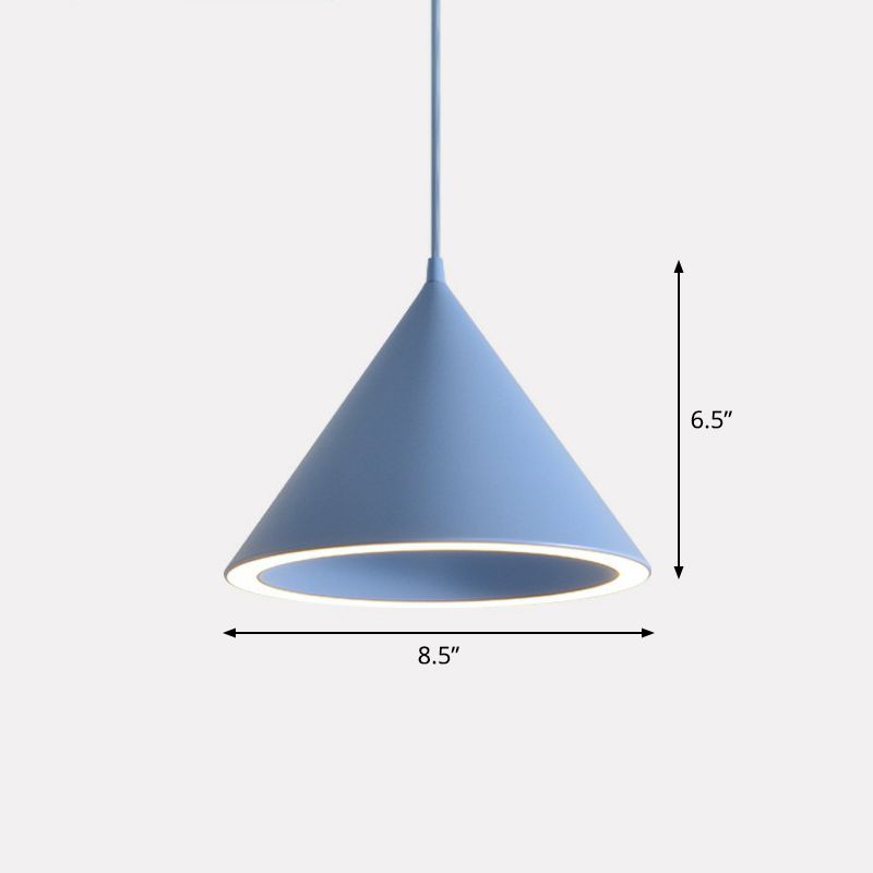 Aluminum Conic Pendant Light Nordic Style LED Hanging Ceiling Light for Dining Room