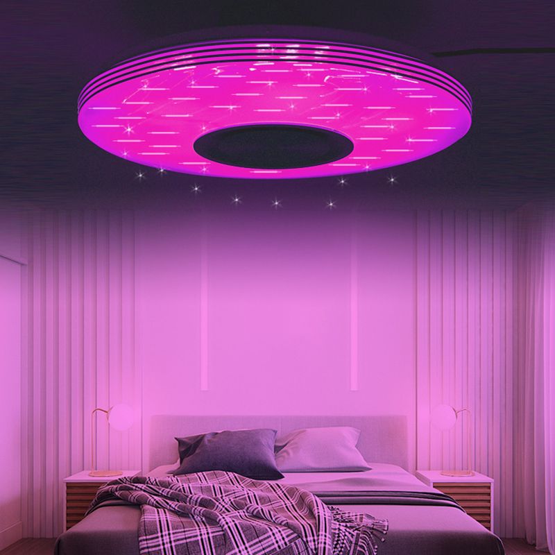 Acrylic Circle Ceiling Light Fixture Simple LED Bluetooth Ceiling Flush in White