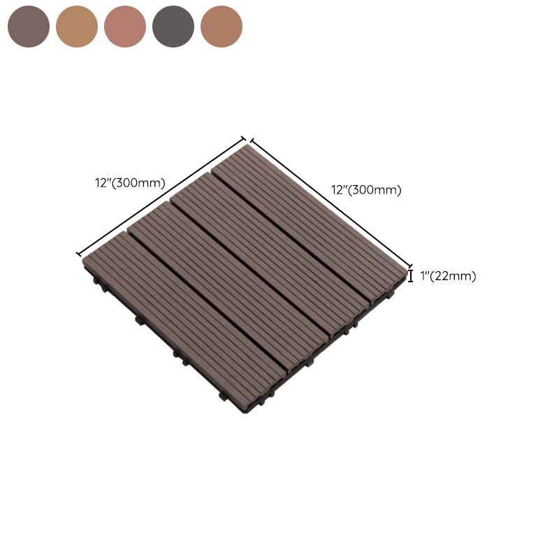 Interlocking Composite Deck Tile Outdoor Patio 11.8" x 11.8" Decktile