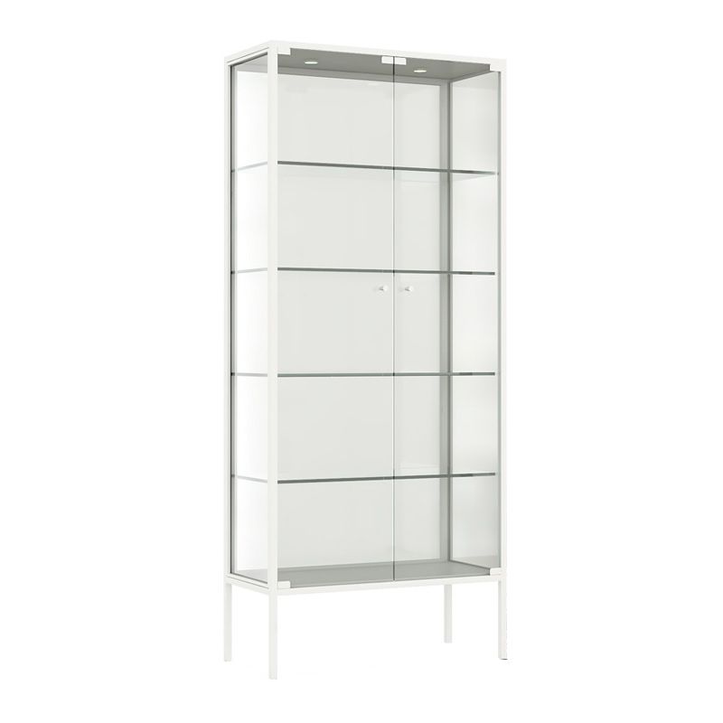 Glam Curio Cabinet Metal Glass Doors Buffet Cabinet for Living Room