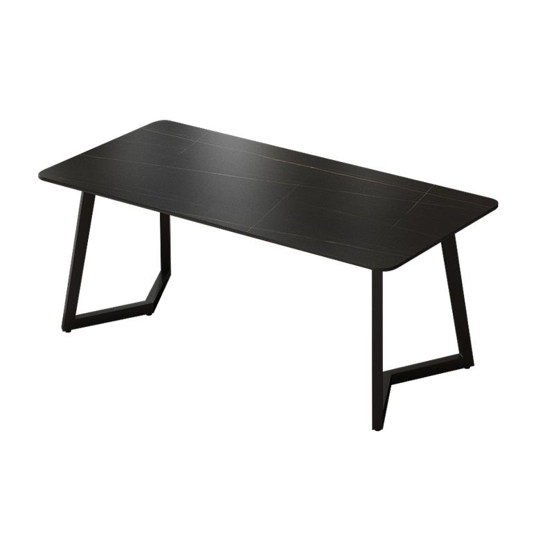 Rectangular Shaped Office Table Stone Writing Desk in Grey/White/Black