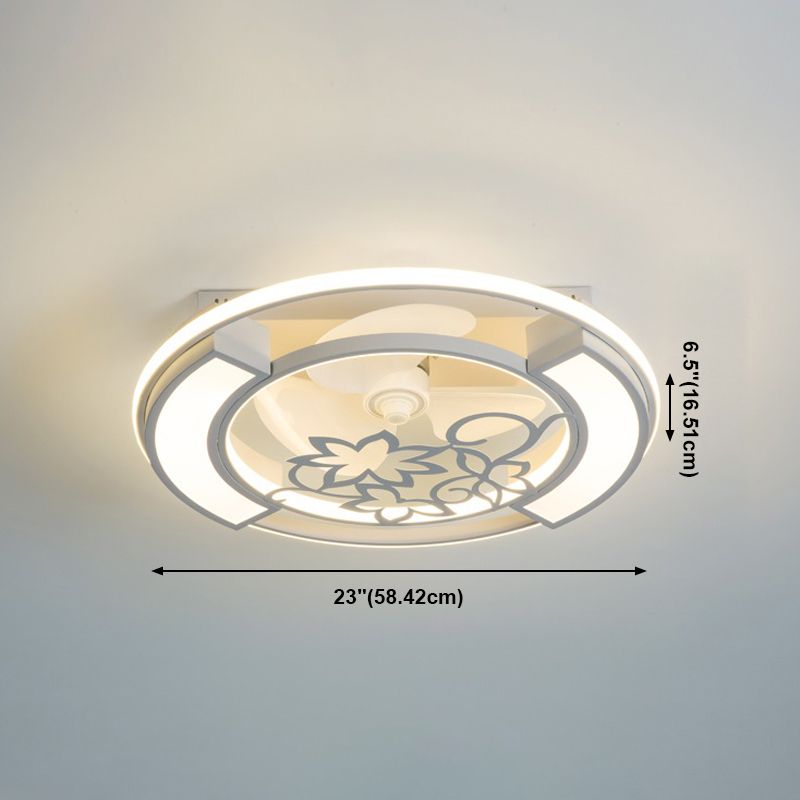 Modern Ceiling Fan Lamp Nordic Acrylic Bedroom Living Room Semi Flush Mount Ceiling Light