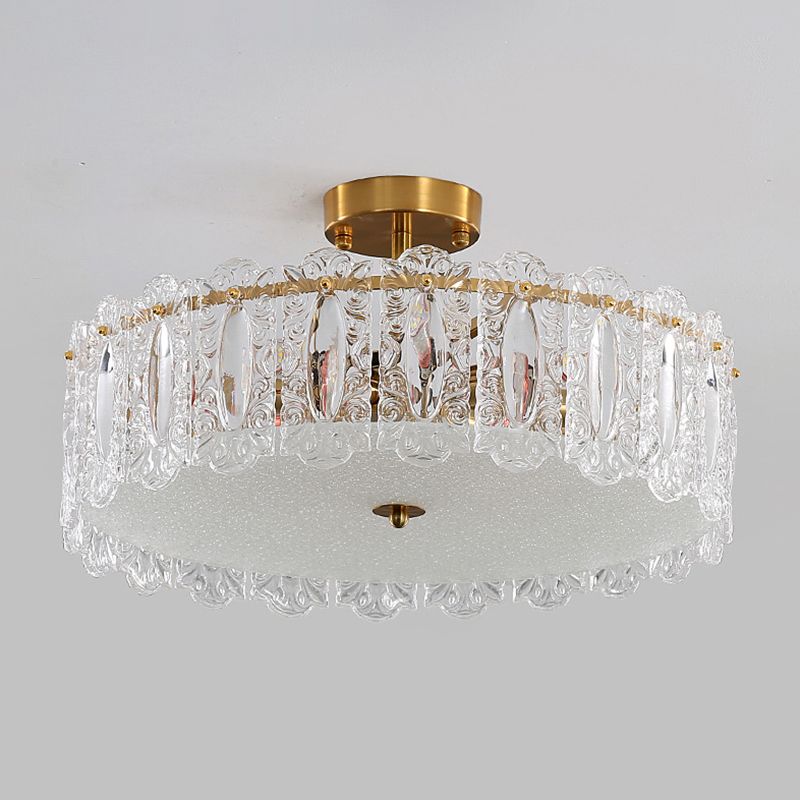 Glass Ceiling Lighting Fixture Minimalist Flush Mount Light Fixture for Bedroom