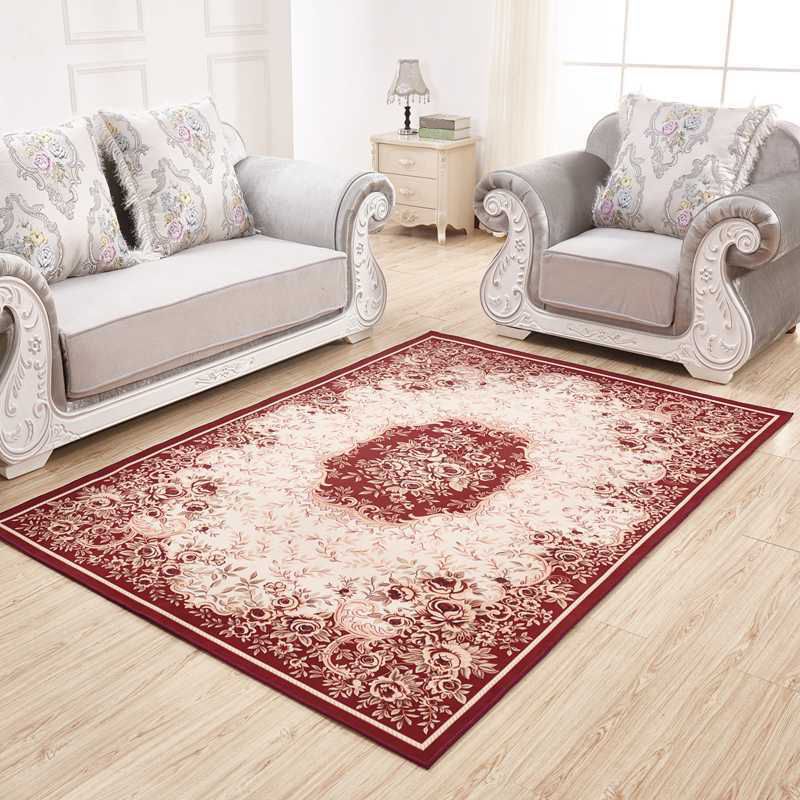 Victoria Flower Imprimer tapis Antique Comfort Polyester tapis sans glissement de support pour le salon