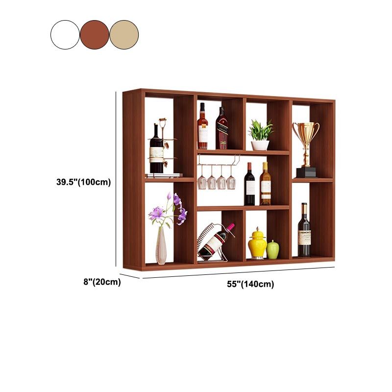 Wood Wall Mounted Wine Rack Modern Wine Rack with Shelf for Kitchen