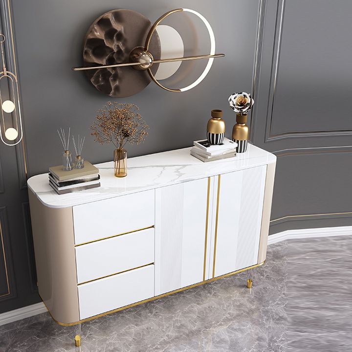 Glam Door Sideboard Sintered Stone Sideboard with Drawers for Living Room