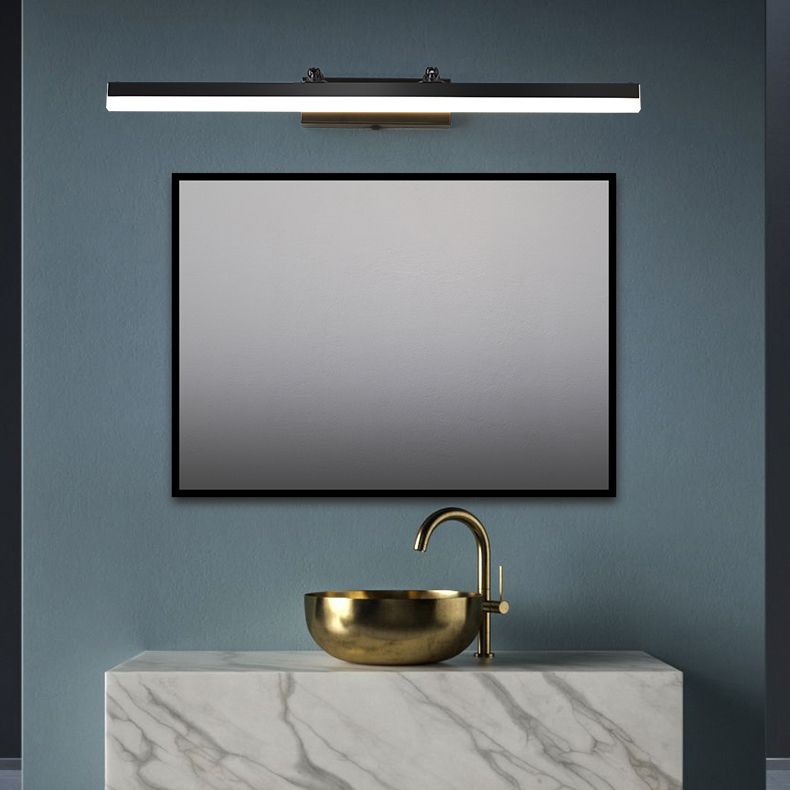 Modern Minimalist Style Linear LED Bathroom Vanity Light Fixtures Acrylic Vanity Wall Sconce in Black Finish