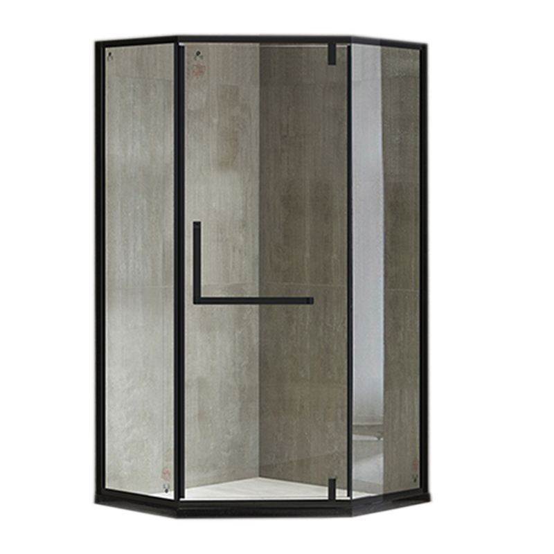 Metallic 77" H Framed Pivot Shower Doors Tempered Shower Door