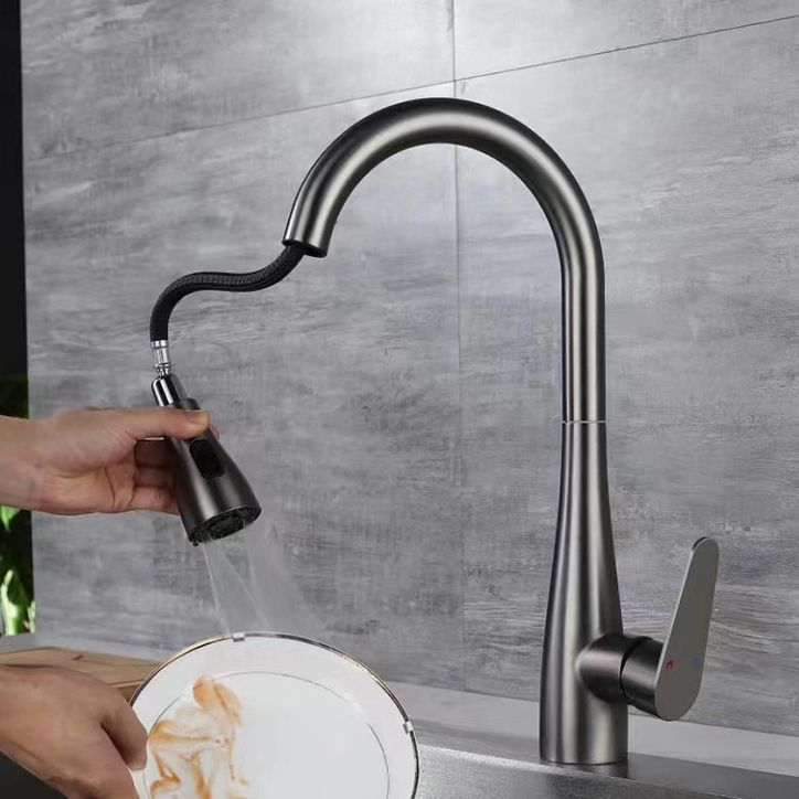 Modern Pot Filler Stainless Steel Pull down Faucet Swivel Spout Kitchen Bar Faucet