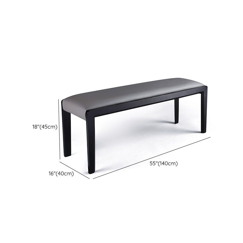 Contemporary Rectangle Upholstered Bench Home Seating Bench in Gray