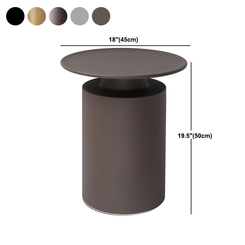 Metal Pedestal End Table Round Solid Color Side End Table for Living Room