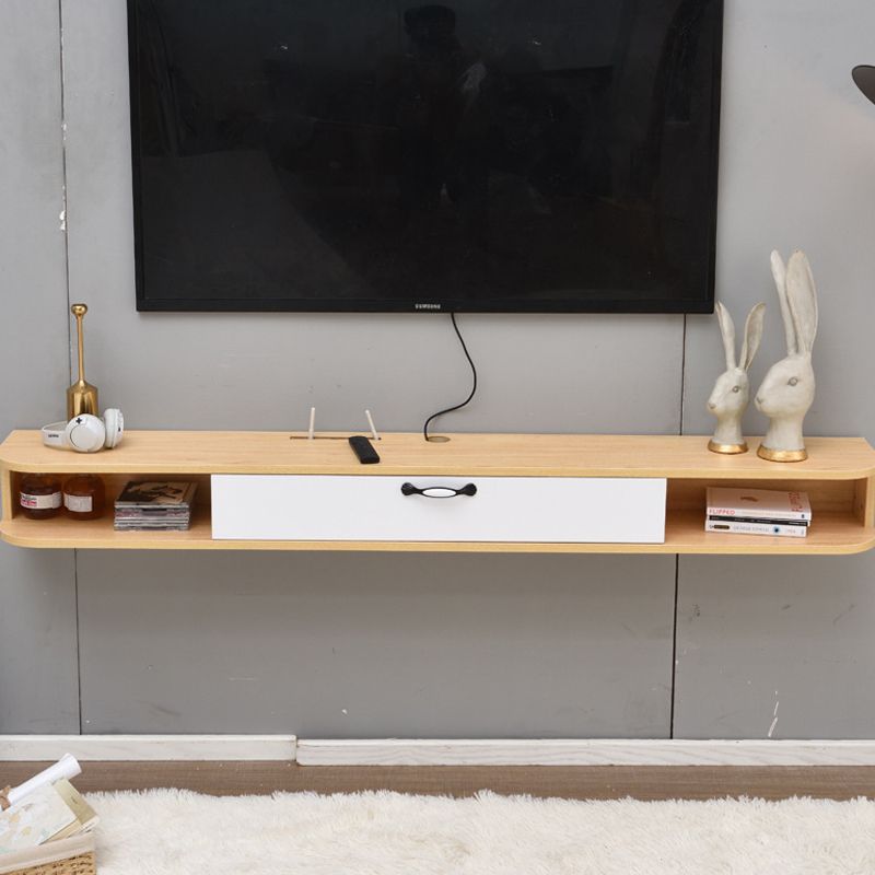 Modern TV Media Stand Wall-mounted Engineered Wood TV Stand Console with Drawer