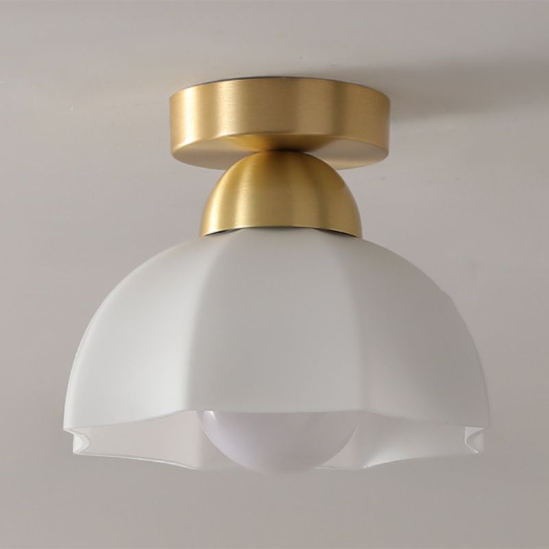 1-Light Ceiling Light Modern Ceiling Mount Lamp with Copper for Corridor