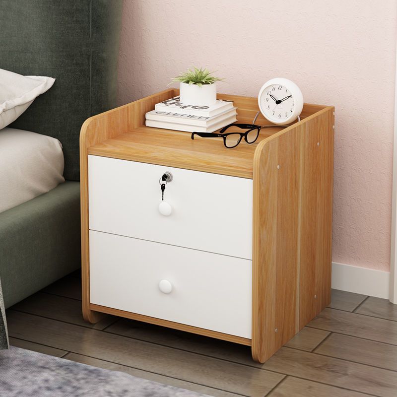 Modern Nightstand Wooden Night Table with Drawers for Bedroom