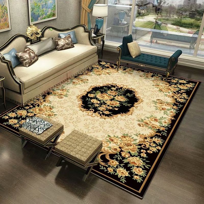 Southwestern Living Room Raping Multi-Colore Floral Area Area Polyster Polyster non glipage Rapport de soins Easy Care