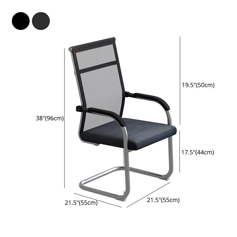 Modern Black and Cray Desk Chair with Mid Back Home Office Chair