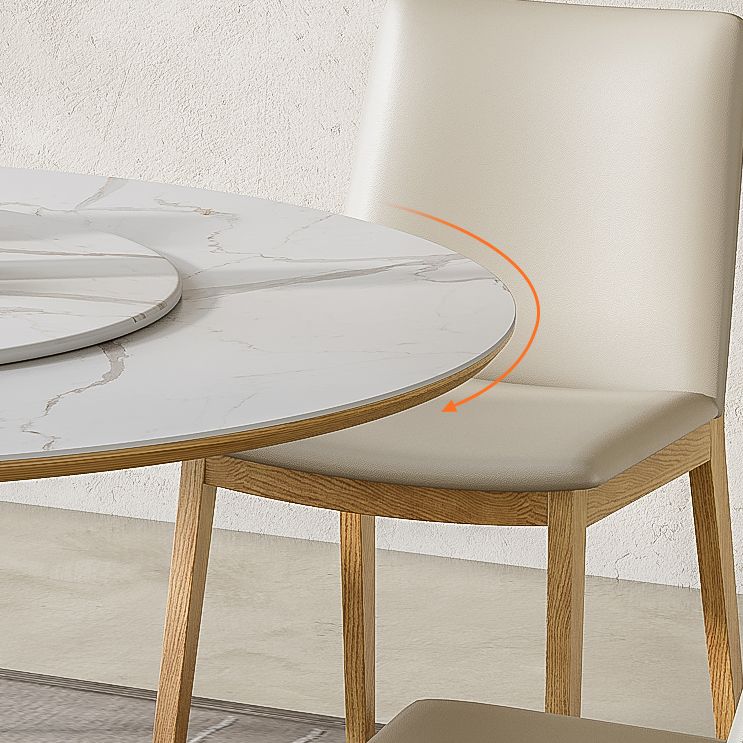 Modern Round Table White Sintered Stone Dining Table for Home