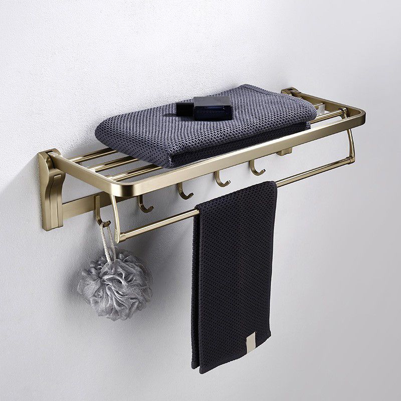 Modern Brushed Brass Bathroom Accessories Hardware Set with Towel Bar