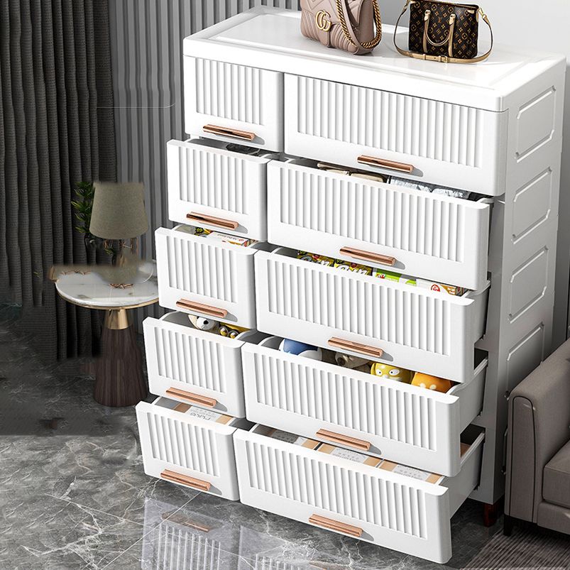 Scandinavian Plastic Vertical Baby Dresser with Drawers for Bedroom