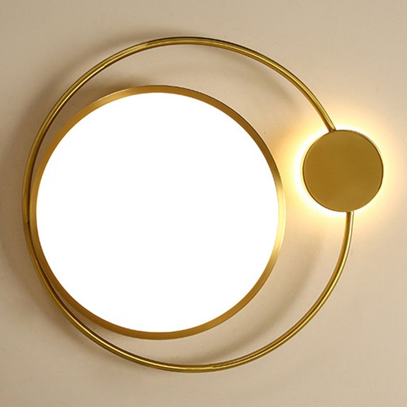 Modernism Flush Mount Ceiling Light Gold Flush Lighting with Metal for Bedroom