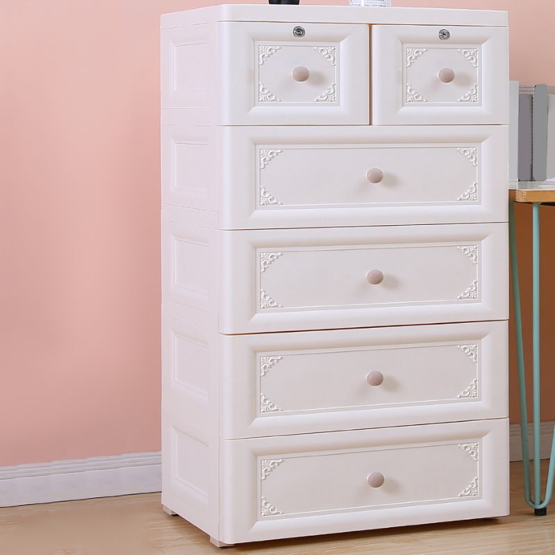 Scandinavian Vertical Baby Dresser Plastic Nursery Dresser with Drawers