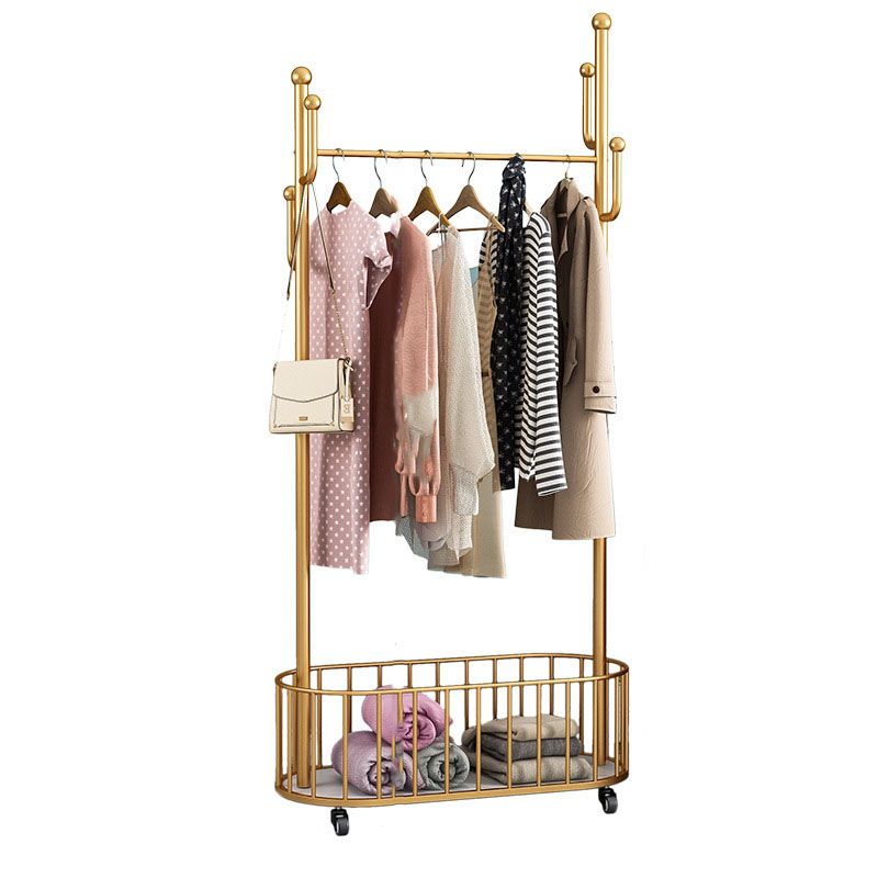 Contemporary Hall Stand Metal Shelving Included Free Standing Coat Rack