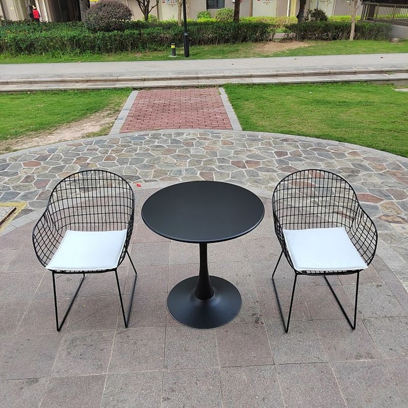 Contemporary Patio Chair Set Metal Outdoor Bistro Chairs with Cushion