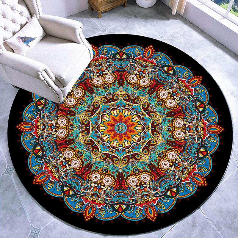 Fancy Multicolor Paisley estampado de estampado Polypropileno alfombra marroquí con alfombra resistente a manchas para manchas para salón para salón para salón