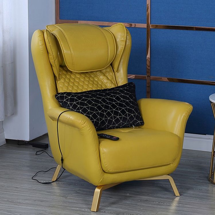 Contemporary Green Recliner Chair in Faux Leather Plug-In Chair