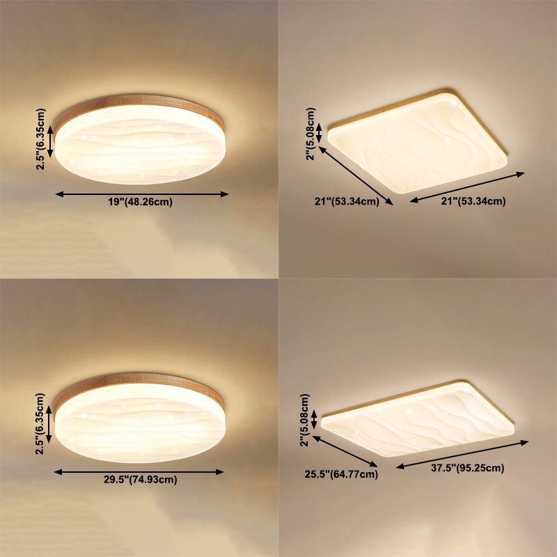 Modern Style Ceiling Light Simplicity Wooden LED Flush Mount Ceiling Lamp for Sitting Room